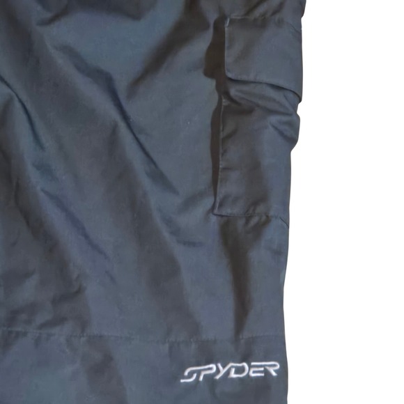 Spyder Mens Black Ski Snowboard Pants XL Regular Adjustable Waist Cargo Pockets